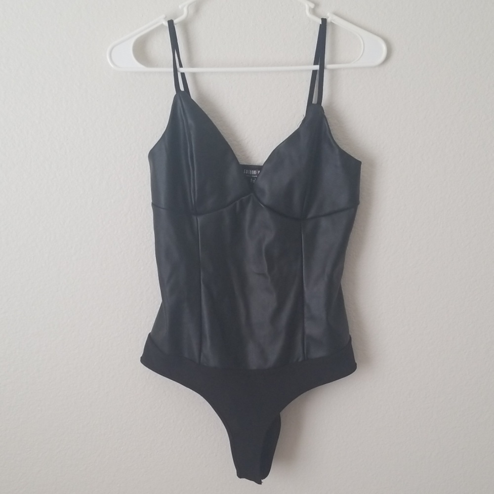 FASHION NOVA FAUX LEATHER TOP